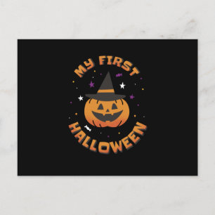 Cartão Postal Minha Primeira Pumpkin Bonita De Halloween