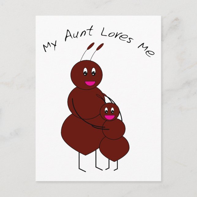 Cartão Postal Minha tia me ama cartão-postal (Frente)