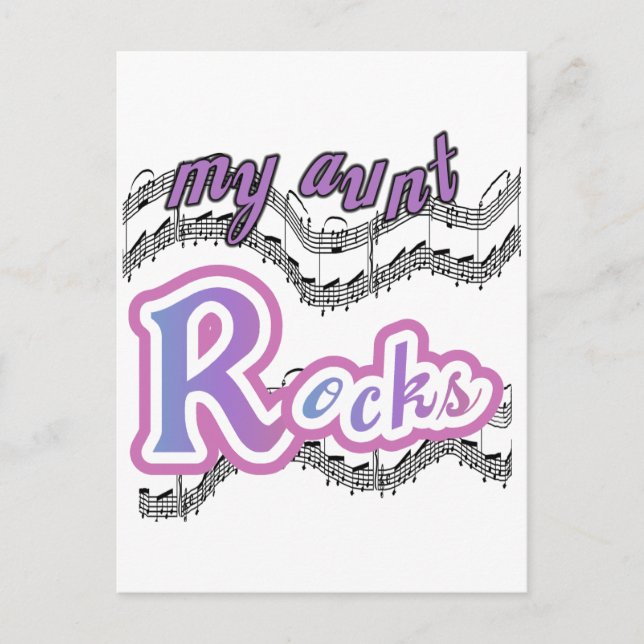 Cartão Postal Minha tia Rocks Camisetas e presentes (Frente)