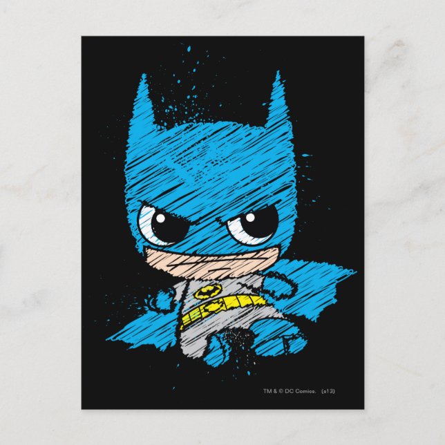 Cartão Postal Mini Batman Sketch (Frente)