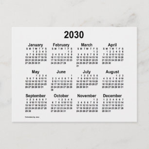 Cartão Postal Mini Calendário Fumaça Branca 2030 por Janz