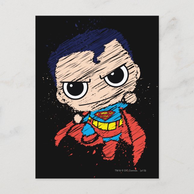 Cartão Postal Mini Superman Sketch - Voando (Frente)