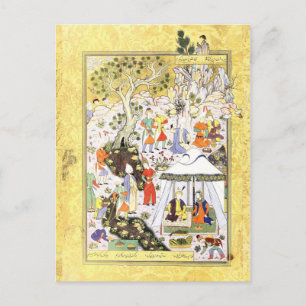 Cartão Postal Miniatura Persa: Khusraw Parviz e Shirin