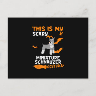 Cartão Postal Miniatura Schnauzer Costume Halloween Assustador p