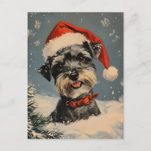 Cartão Postal Miniatura Schnauzer Natal