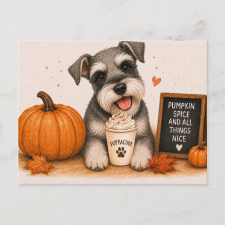 Cartão Postal Miniature Schnauzer Aconchegante Tempero de Abóbor