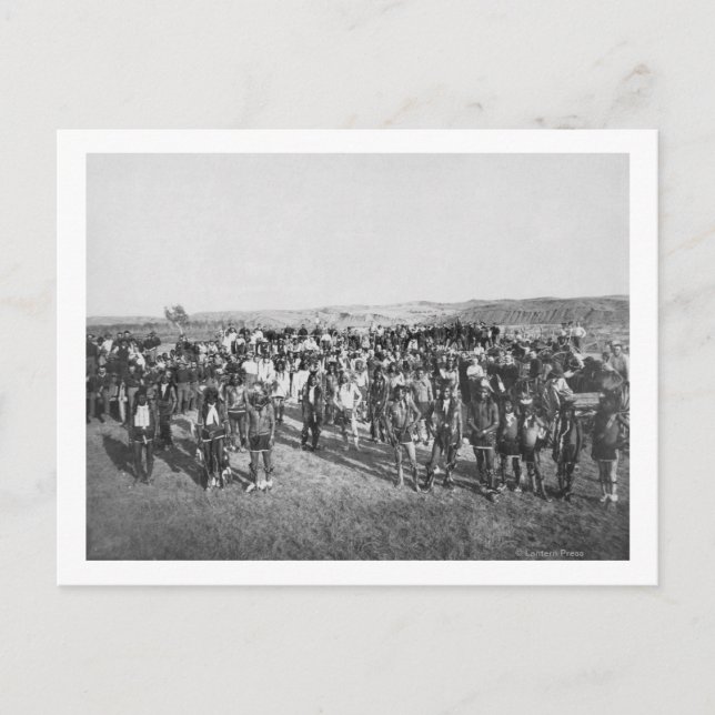 Cartão Postal Miniconjou com soldados brancos (Frente)