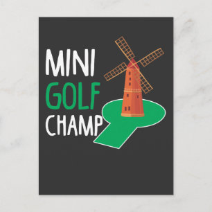 Cartão Postal Minigolf Champ Putt Golfing Mini Golf Champion