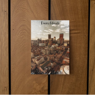 Cartão Postal Mínima Silhueta de Denver Colorado