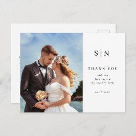 Cartão Postal Minimal and Chic | Photo Wedding Thank You