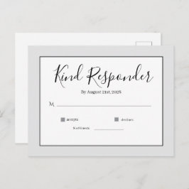 Cartão Postal Minimal Elegant Wedding RSVP Postcard