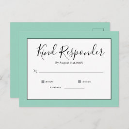 Cartão Postal Minimal Elegant Wedding RSVP Postcard
