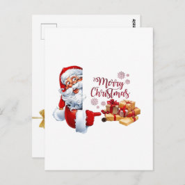 Cartão Postal Minimal Golden Christmas Tree Card | Elegant Holid
