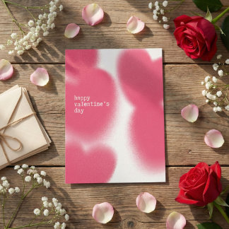 Cartão Postal Minimal Pink Abstract Happy Valentine’s Day
