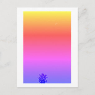 Cartão Postal Minimalismo da Lua Tropical de Palmeiras Vibes Pos