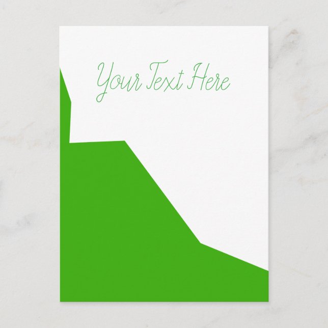 Cartão Postal Minimalismo Verde Branco (Frente)