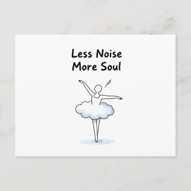Cartão Postal Minimalist Ballet Dancer Soul Quote Art (Frente)