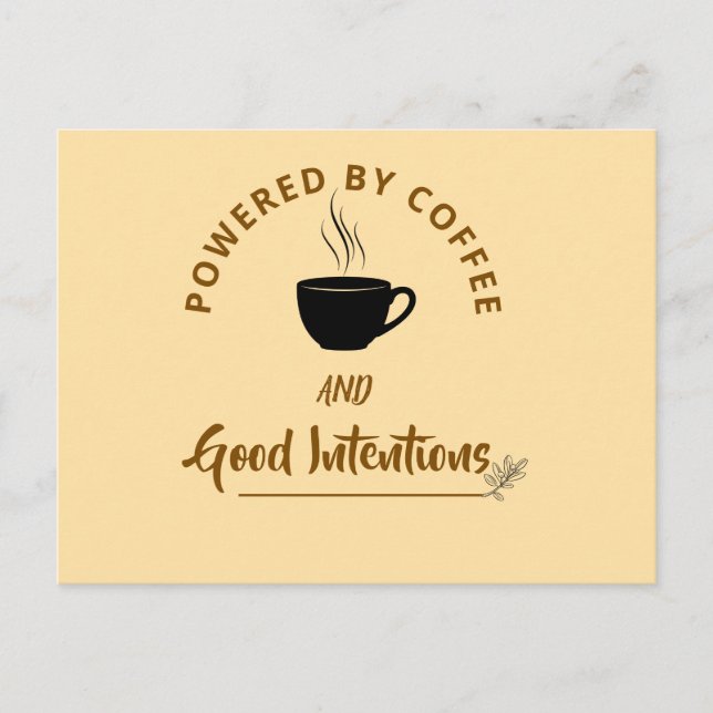 Cartão Postal Minimalist Coffee Quote Postcard | Funny Good Inte (Frente)