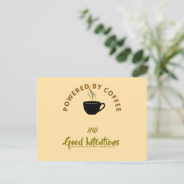 Cartão Postal Minimalist Coffee Quote Postcard | Funny Good Inte