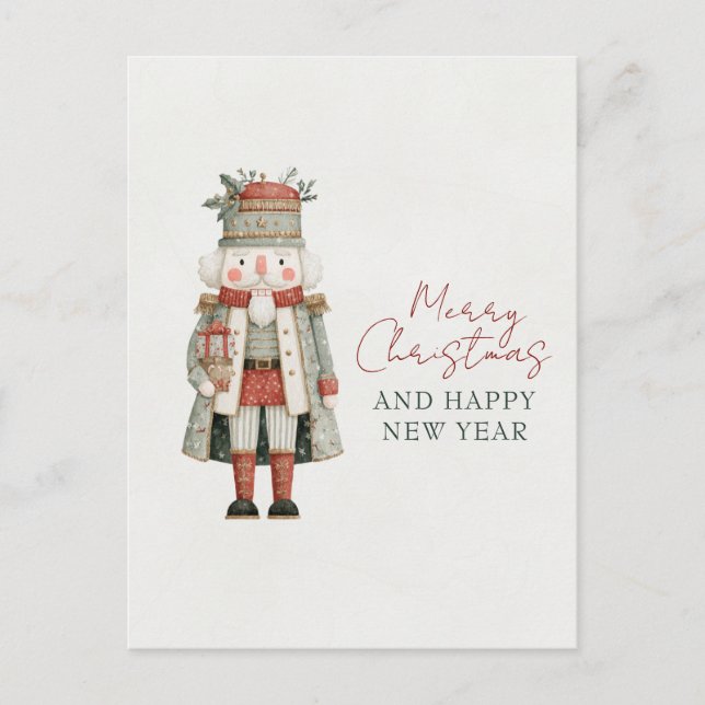 Cartão Postal Minimalist Cute Nutcracker Christmas (Frente)