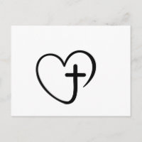 Minimalist Heart and Cross Faith Design