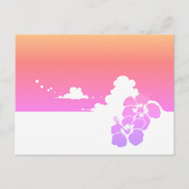 Cartão Postal Minimalist Ipanema Beach Hibiscus & Summer Clouds