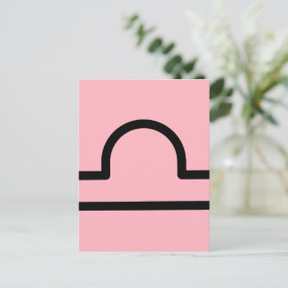 Cartão Postal Minimalist Libra Zodiac Horoscope Birthday Gift