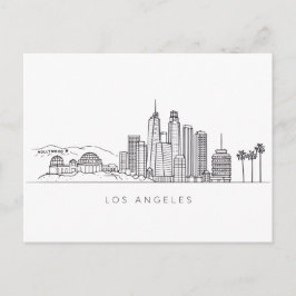 Cartão Postal Minimalist Los Angeles Skyline Illustration