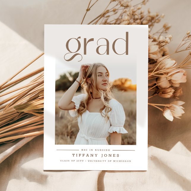 Cartão Postal Minimalist RN Nurse Graduation Party Invitation (Criador carregado)