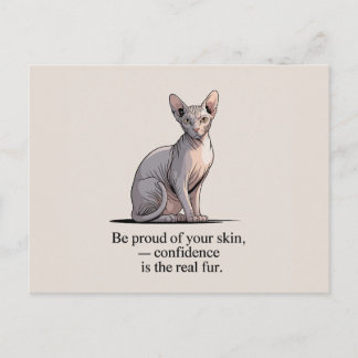 Cartão Postal Minimalist Sphynx Cat Inspirational Art
