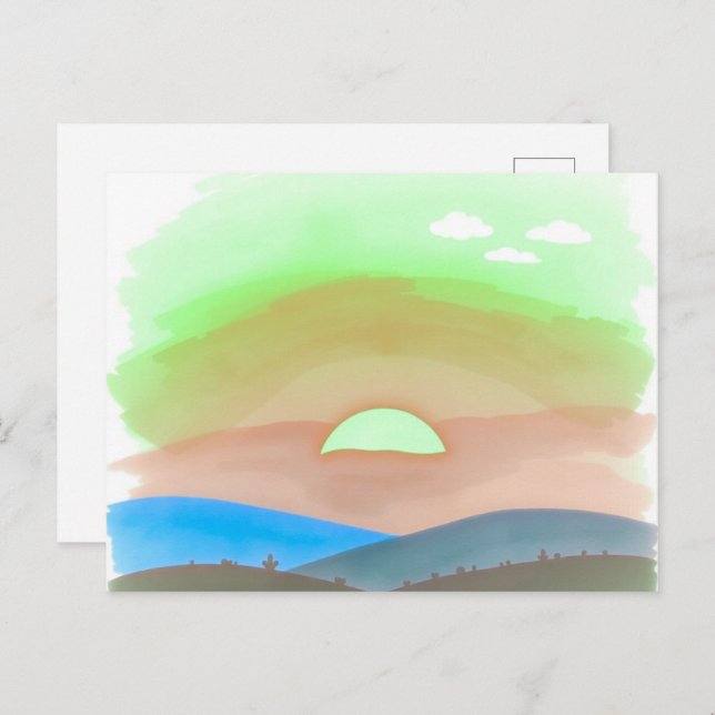 Cartão Postal Minimalist Sunset Postcard  (Frente/Verso)