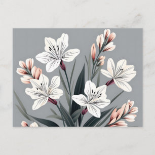 Cartão Postal Minimalista Alstroemeria Floral