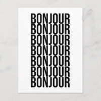 Minimalista Bonjour Design de texto francês preto 