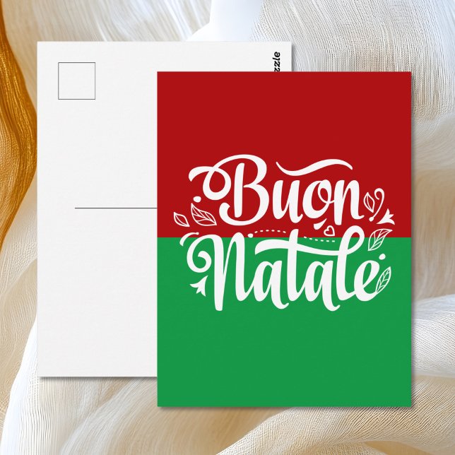 Cartão Postal Minimalista Buon Natale italiano Feliz Natal (Criador carregado)