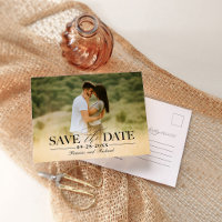 Cartão postal minimalista de casamento para salvar