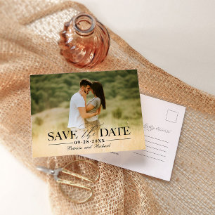 Cartão postal minimalista de casamento para salvar