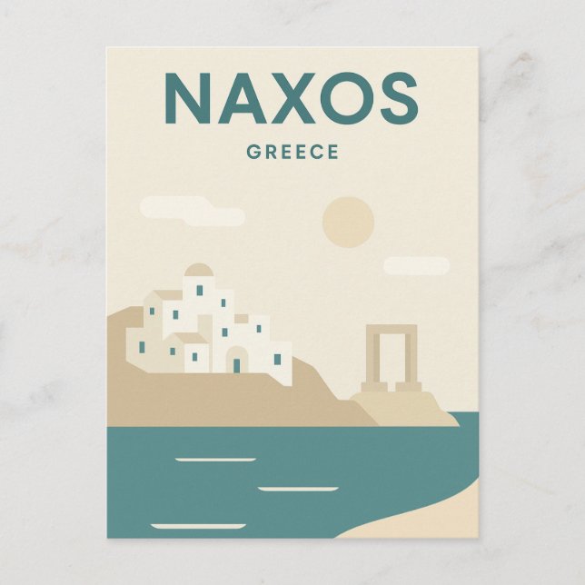 Cartão Postal Minimalista de Grécia Naxos (Frente)