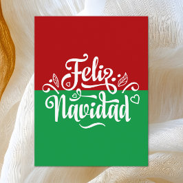 Cartão Postal Minimalista Feliz Navidad Espanhola Feliz Natal