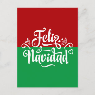 Cartão Postal Minimalista Feliz Navidad Espanhola Feliz Natal