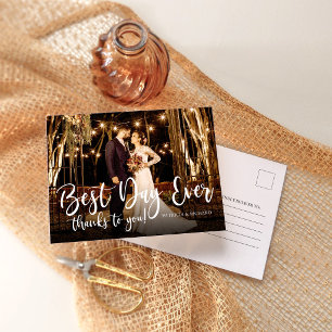 Cartão Postal Minimalista Obrigado Fotografia Casamento Melhor D