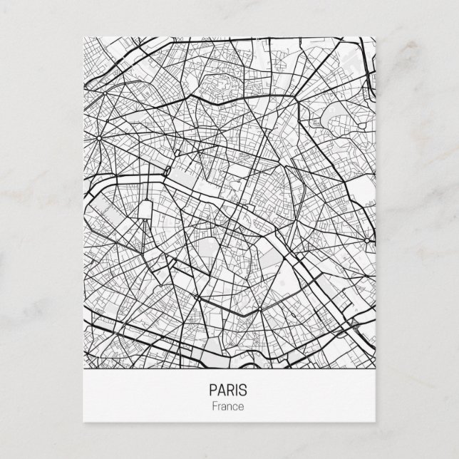 Cartão Postal Minimalista Paris França (Frente)
