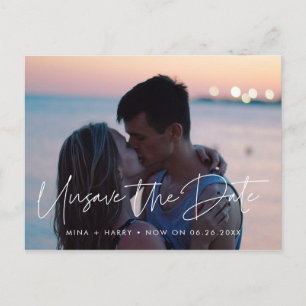Cartão Postal Minimalista Poupe a data do anúncio do casamento