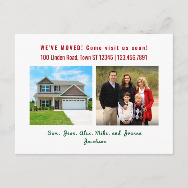 Cartão Postal Mínimo 2 Fotos Que Movimentamos Anúncio de Movimen (Frente)