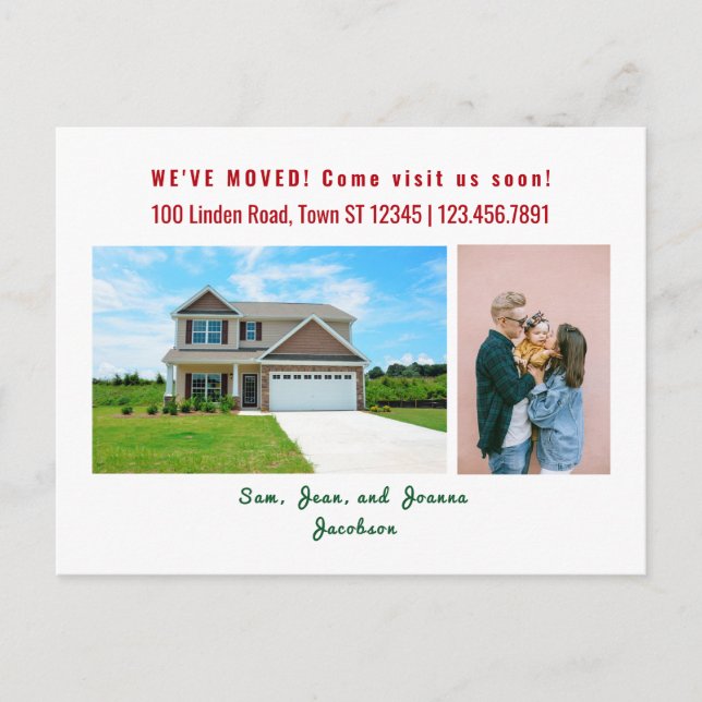 Cartão Postal Mínimo 2 Fotos Que Movimentamos Anúncio de Movimen (Frente)