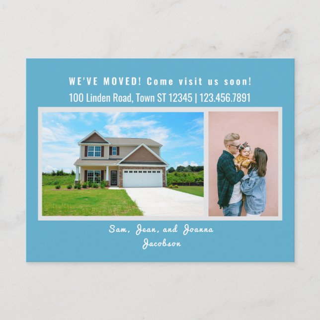 Cartão Postal Mínimo 2 Fotos que mudamos de anúncio (Frente)