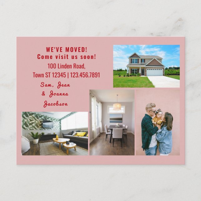 Cartão Postal Mínimo 4 Fotografias Que Mudámos O Anúncio Em Movi (Frente)