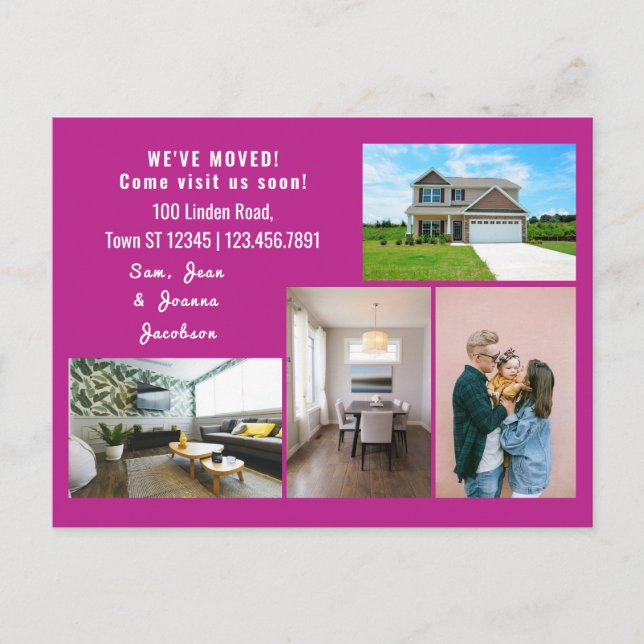 Cartão Postal Mínimo 4 Fotografias Que Mudámos O Anúncio Em Movi (Frente)