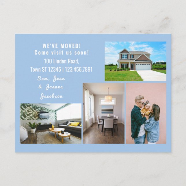 Cartão Postal Mínimo 4 Fotografias Que Mudámos O Anúncio Em Movi (Frente)