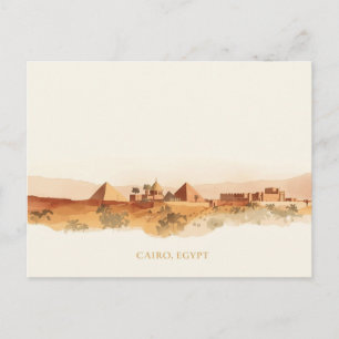 Cartão Postal Mínimo Boho Cairo Egito Viagem