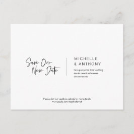 Cartão Postal Mínimo Casual, Salve nossa nova data, adiada